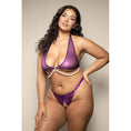 Load image into Gallery viewer, Pearl Draped Bralette & Crotchless Panty Queen Size