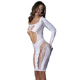 Load image into Gallery viewer, Seamless Long Sleeve Above The Knee Dress White One Size