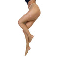 Load image into Gallery viewer, Tan Rhinestone Mardi Gras Tights Size C