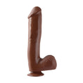 Load image into Gallery viewer, Basix Rubber Works 10" Dong with Suction Cup Brown