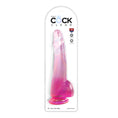 Load image into Gallery viewer, King Cock Clear 10" With Balls Pink