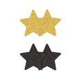 Load image into Gallery viewer, Pretty Pasties Glitter Stars Black/Gold 2 Pair