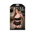 Load image into Gallery viewer, Chloe Keyhole Bra & Gartered High Waisted Panty 3X/4X