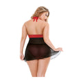 Load image into Gallery viewer, Valentina Flocked Heart Halter Keyhole Front Babydoll with Panty - 3X/4X Boxed