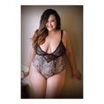 Load image into Gallery viewer, Lorena Animal Print & Lace Teddy With Snap Closure - 1X/2X Boxed