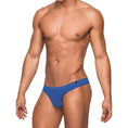 Load image into Gallery viewer, Seamless Sleek Thong W/Sheer Pouch Blue L/Xl