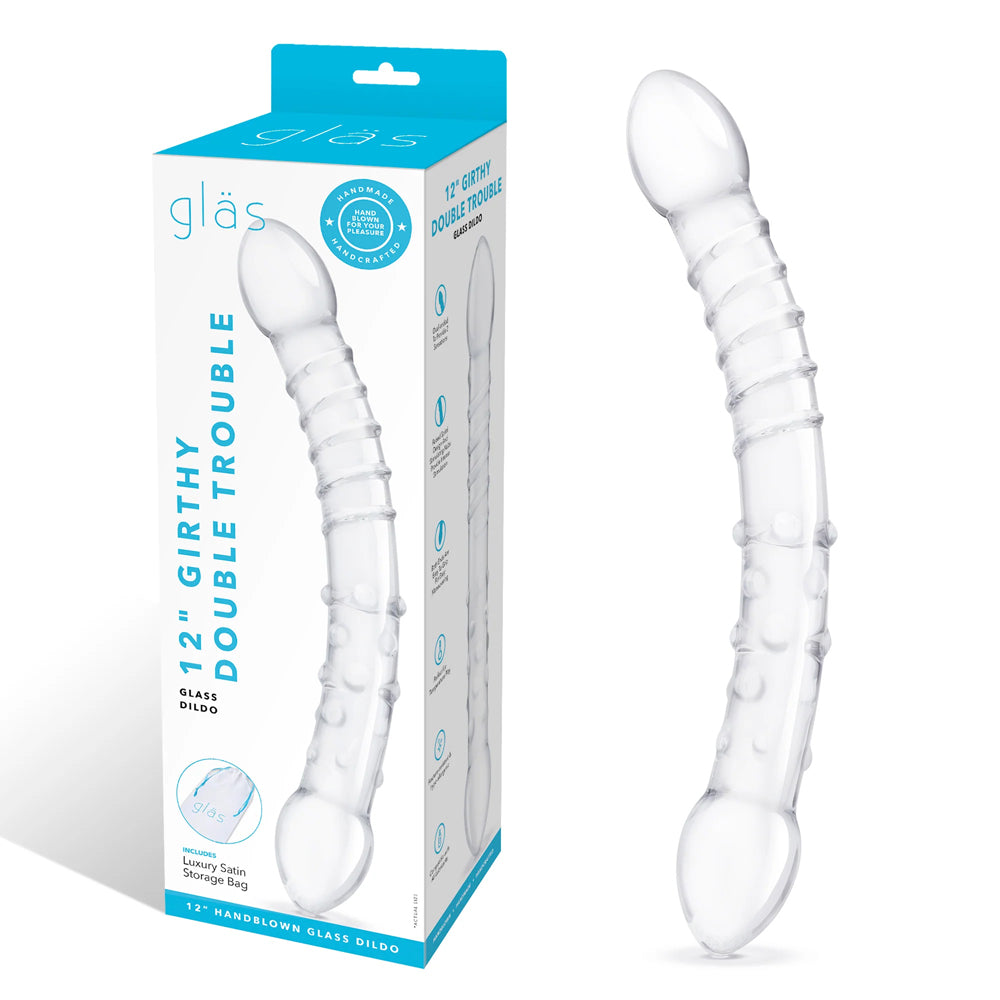 Glas 12&quot; Girthy Double Trouble Glass Dildo