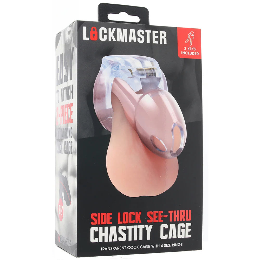 Lockmaster 3.5&quot; Side Lock See Thru Chastity Cage