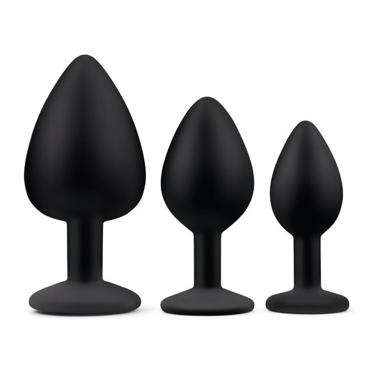 Gemsations 3Pc Silicone Bling Bling Anal Training Kit Black