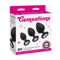 Load image into Gallery viewer, Gemsations 3Pc Silicone Bling Bling Anal Training Kit Black
