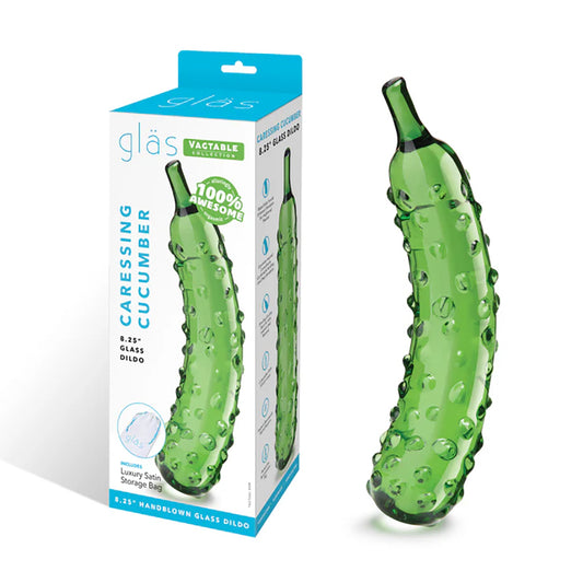 Glas Caressing Cucumber 8.25&quot; Glass Dildo