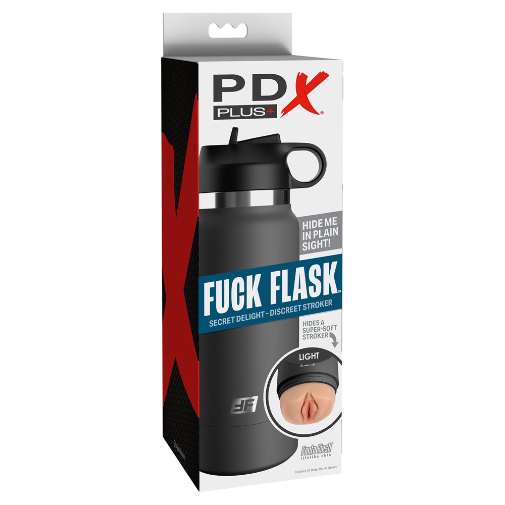 Pdx Plus Fuck Flask Secret Delight Discreet Stroker Grey Bottle Light