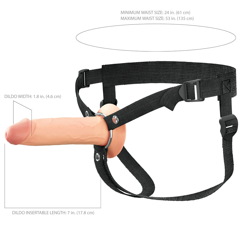 Fantasy X-Tensions Elite 7&quot; Silicone Hollow Strap-On Dual Density Light