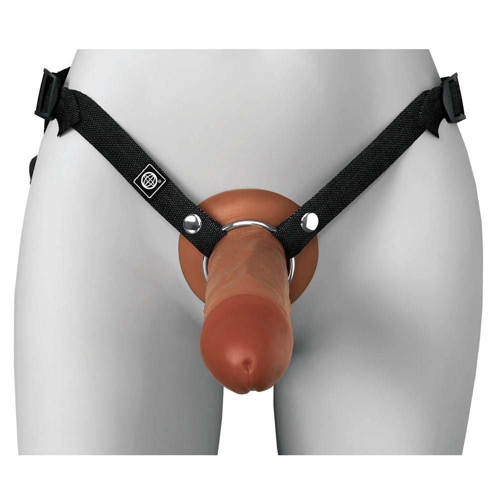 Fantasy X-Tensions Elite 8&quot; Silicone Hollow Strap-On Dual Density Brown