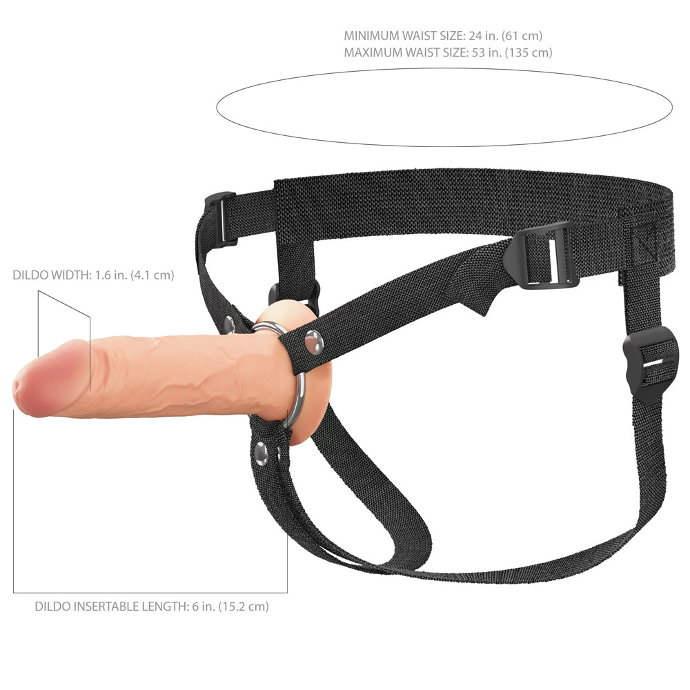 Fantasy X-Tensions Elite 6&quot; Silicone Hollow Strap-On Dual Density Light