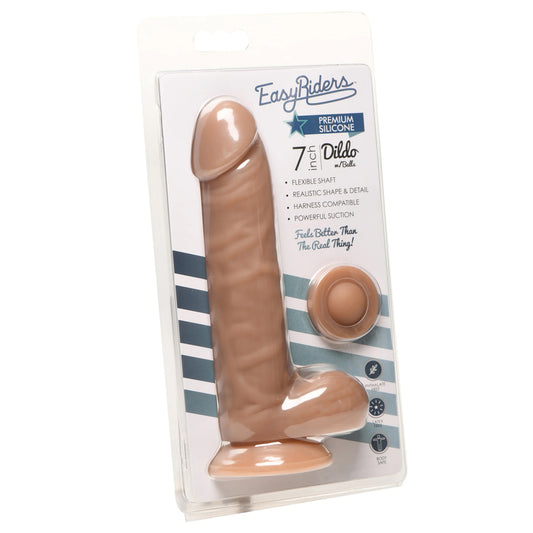 Easy Riders 7&quot; Silicone Dildo With Balls Medium