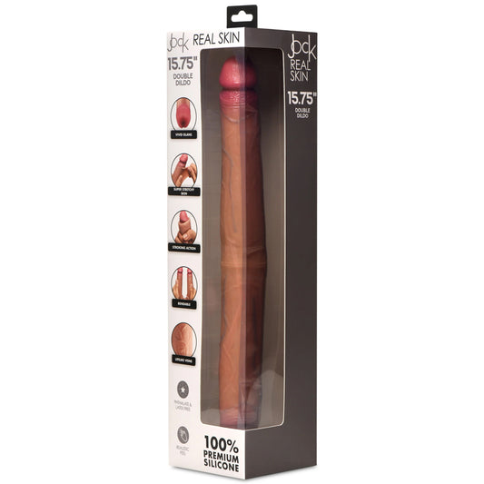 Jock Real Skin 15.75&quot; Double Dildo Medium