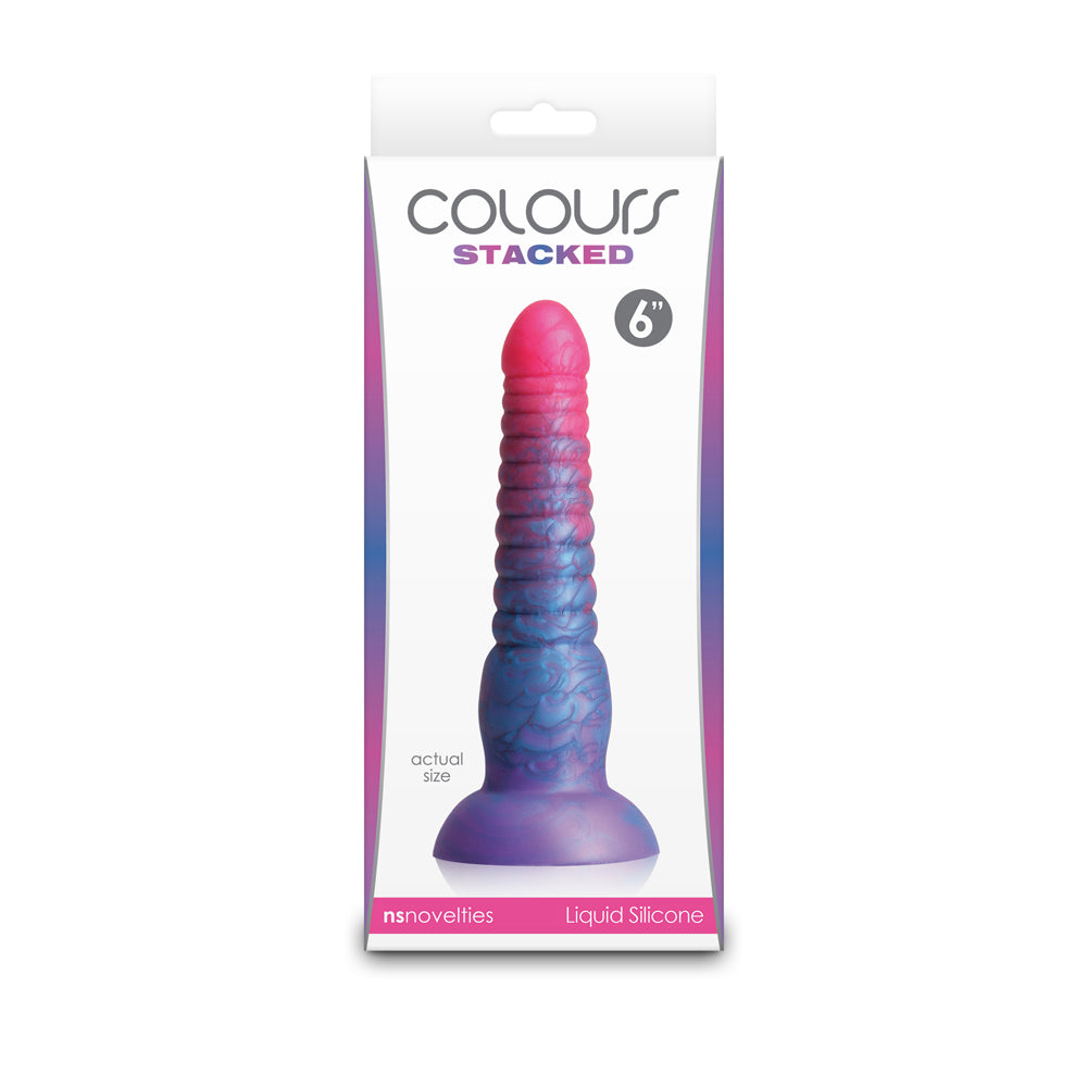 Colours Stacked 6&quot; Dildo Pink/Blue