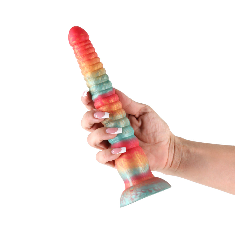 Colours Stacked 9&quot; Dildo Red/Gold