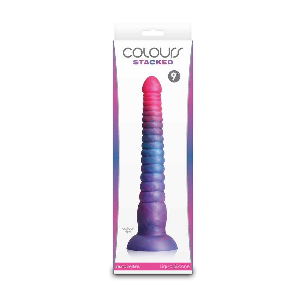 Colours Stacked 9&quot; Dildo Pink/Blue