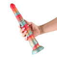 Load image into Gallery viewer, Colours Stacked 12" Dildo Red/Gold
