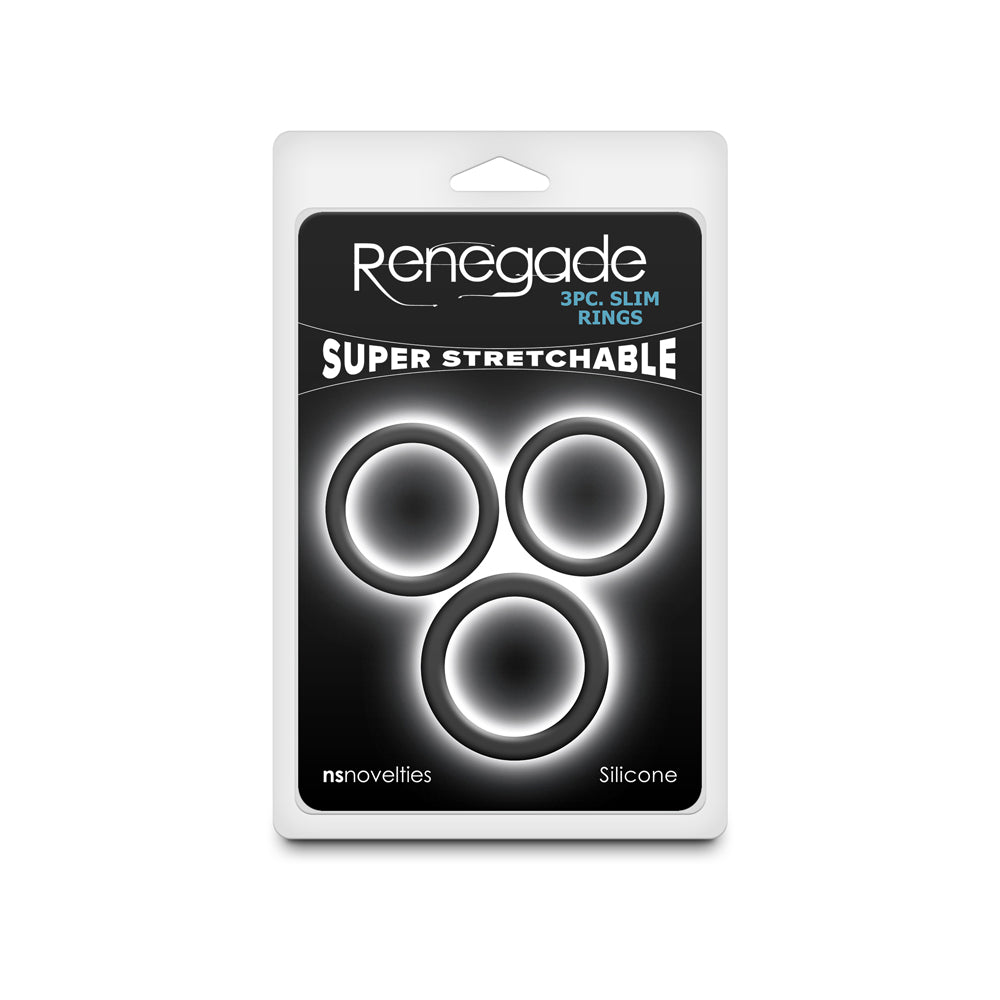 Renegade 3Pc Slim Rings Black