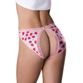 Load image into Gallery viewer, Sweet Treats Split Back & Crotchless Panty W/ Lube Strawberry L/X
