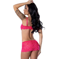 Load image into Gallery viewer, Get It Girl Bra, Skirt & Thong Set Diva Pink S/M
