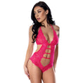 Load image into Gallery viewer, Get It Girl Halter Teddy W/ Snap Crotch Diva Pink S/M
