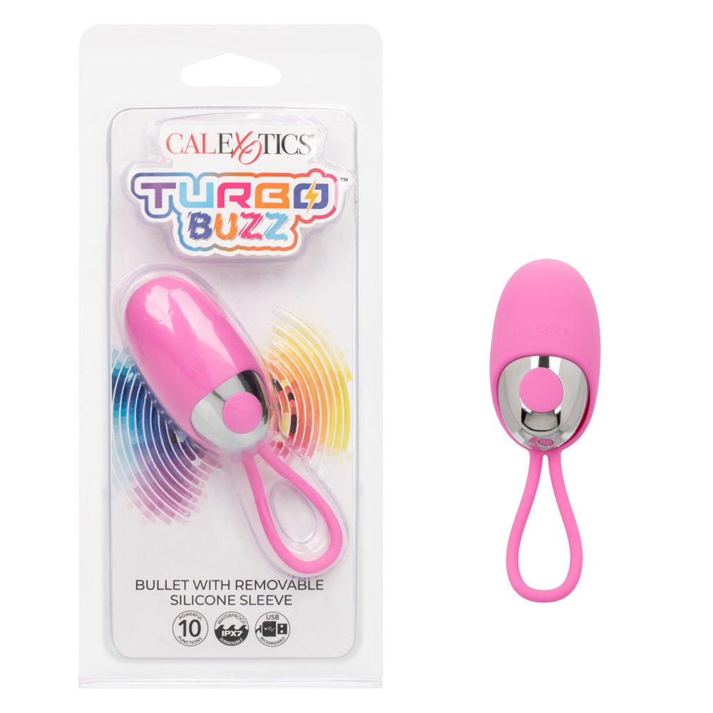 Turbo Buzz Bullet With Removable Silicone Sleeve Pink