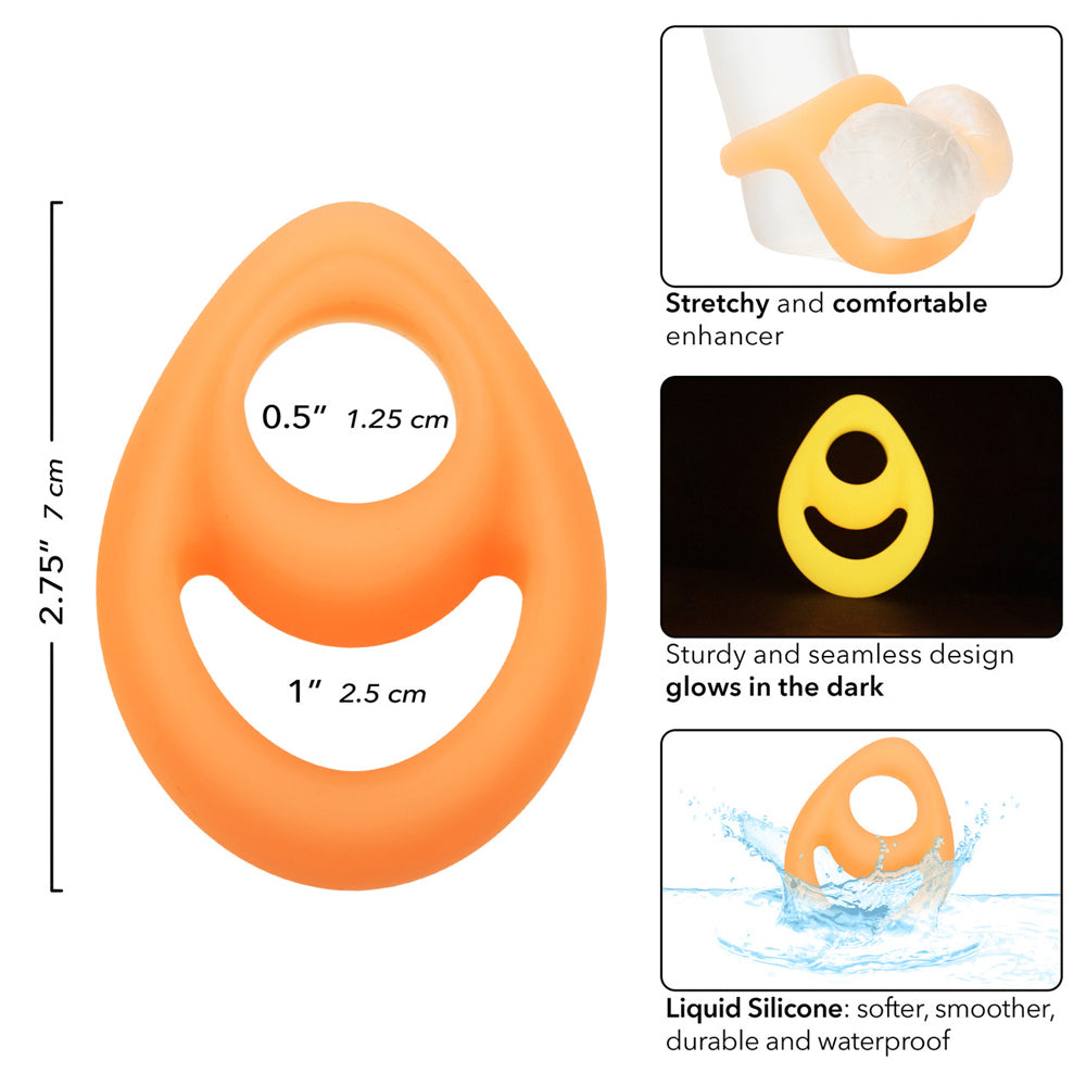 Alpha Glow-In-The-Dark Liquid Silicone Teardrop Ring