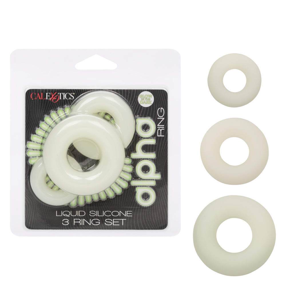 Alpha Glow-In-The-Dark Liquid Silicone 3 Ring Set