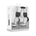 Load image into Gallery viewer, Ouch! Black & White Plush Bonded Leather Ankle Cuffs With Adjustable Straps
