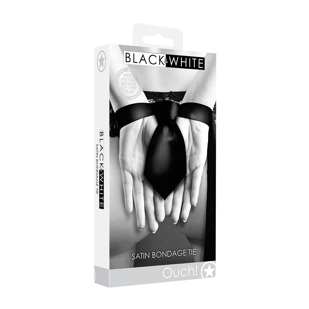 Ouch! Black & White Satin Bondage Tie