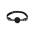 Load image into Gallery viewer, Ouch! Black & White Silicone Ball Gag With Adjustable Bonded Leather Straps
