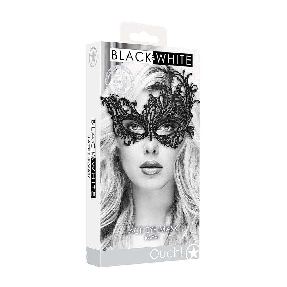 Ouch! Black & White Lace Eye Mask Royal