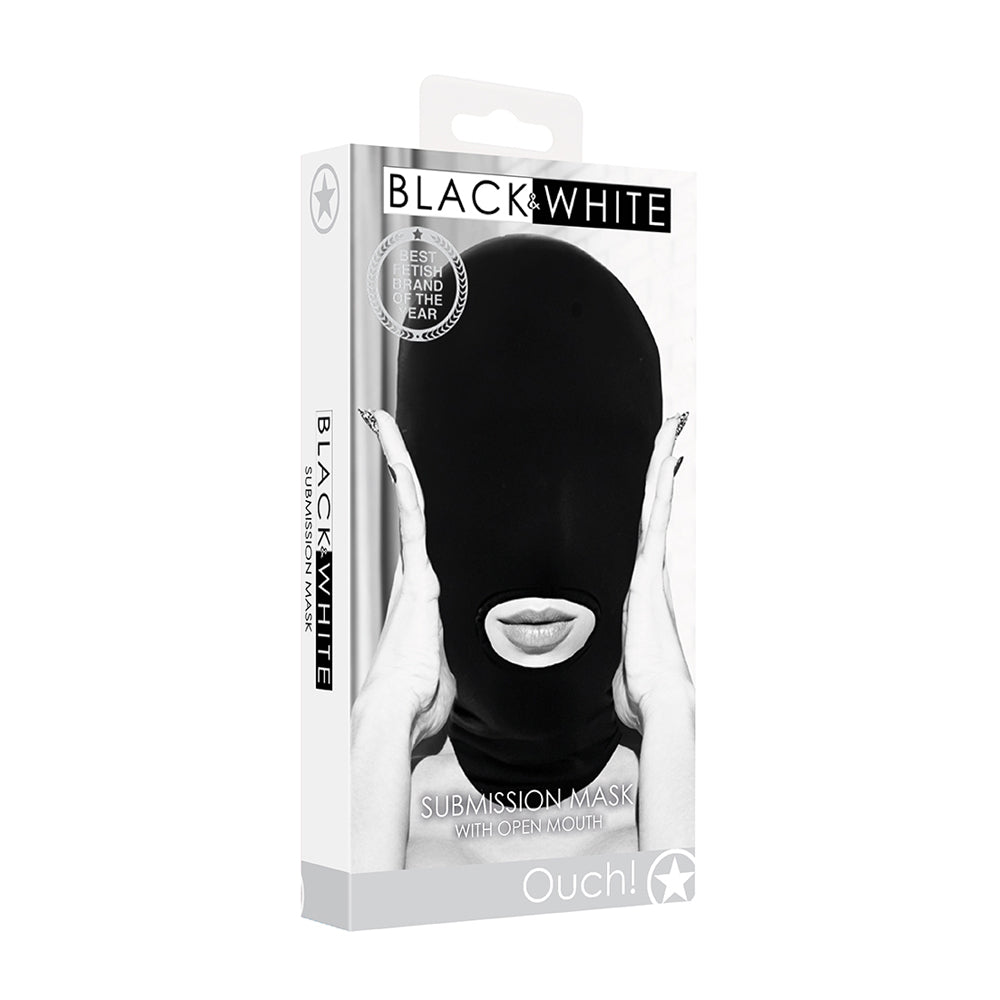 Ouch! Black & White Submission Mask With Open Mouth