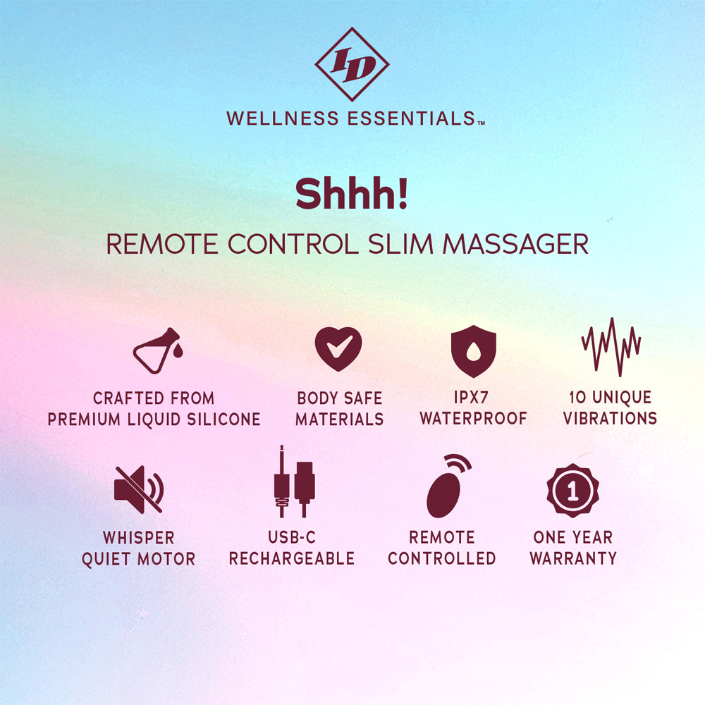 ID Shhh! Remote Control Slim Massager