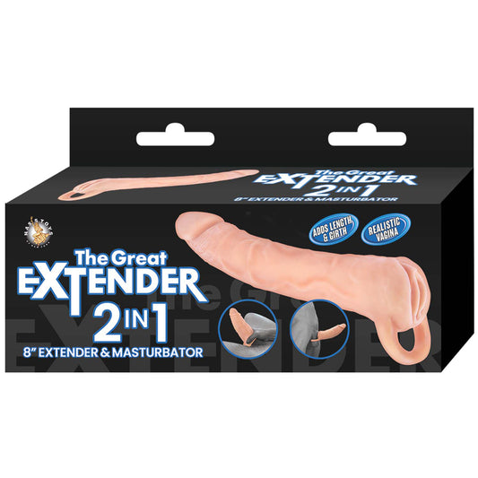 The Great Extender 2-In-1 8&quot; Extender & Masturbator White