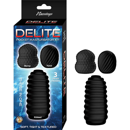 Delite Pocket Masturbator Kit Black