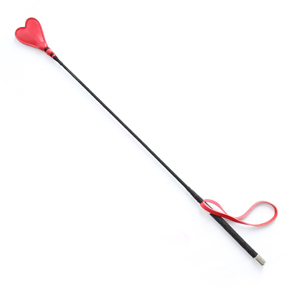 26&quot; Heart Crop PVC Ornate Pro Handle Red