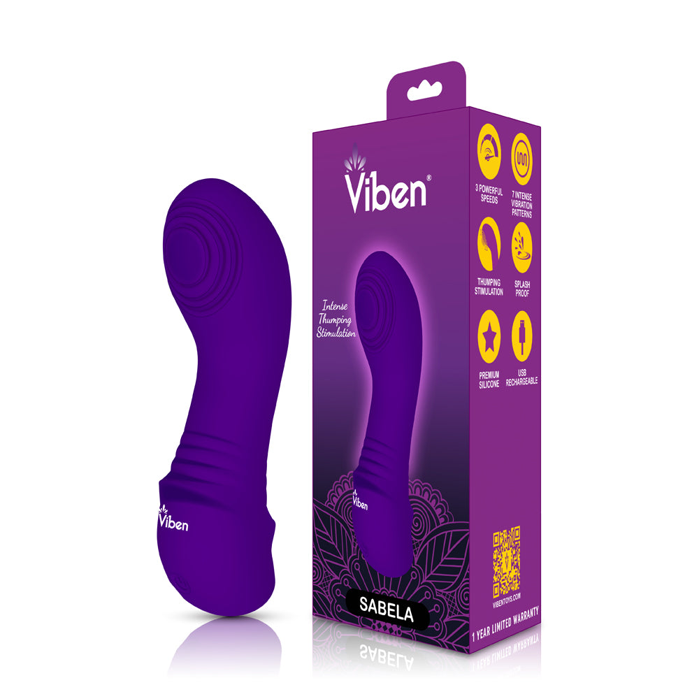 Viben Sebela Mini G-Spot Vibe W/ Thumping Stimulator Violet