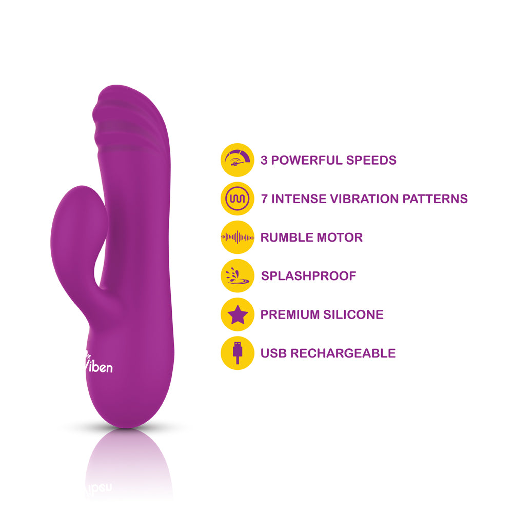 Viben Jolie Mini G-Spot Rabbit Vibe W/ Pleasure Ridges Berry