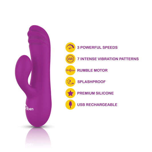 Viben Jolie Mini G-Spot Rabbit Vibe W/ Pleasure Ridges Berry