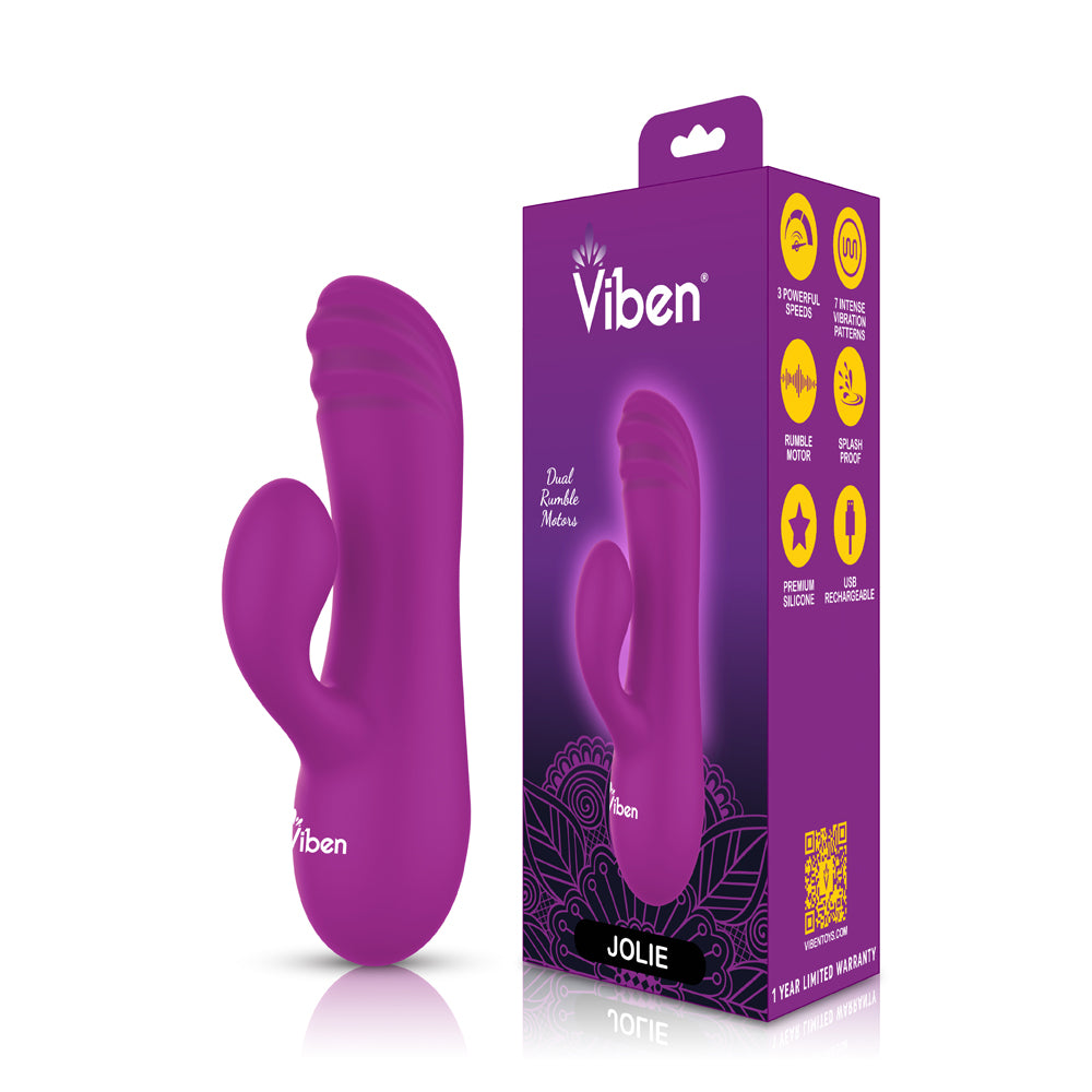 Viben Jolie Mini G-Spot Rabbit Vibe W/ Pleasure Ridges Berry