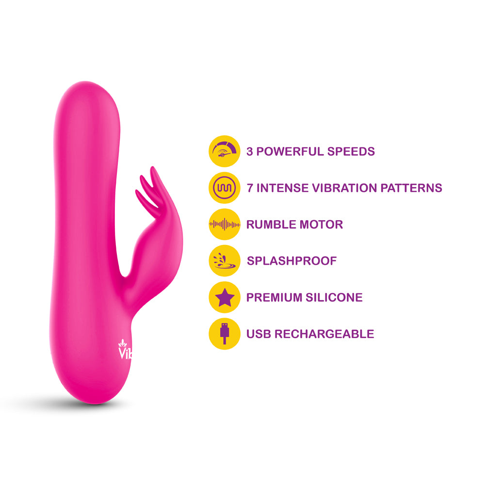 Viben Freyja Mini G-Spot Rabbit Vibe W/ Triple Ticklers Hot Pink