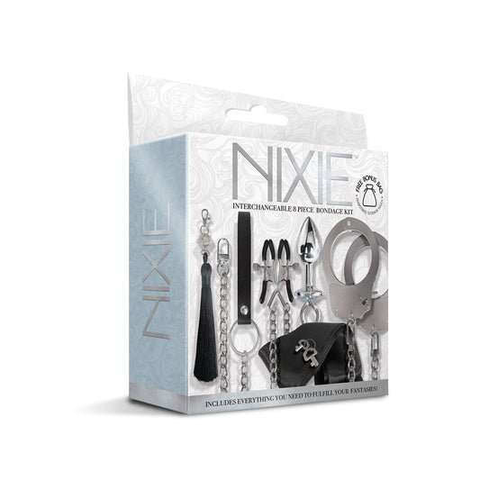 Nixie Interchangeable 8 Pc Bondage Kit Silver