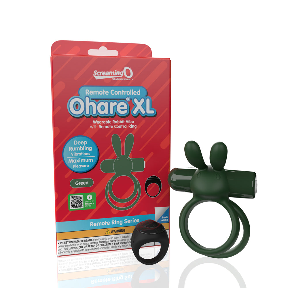 Screaming O Remote Controlled Ohare Xl Vibrating Ring Green