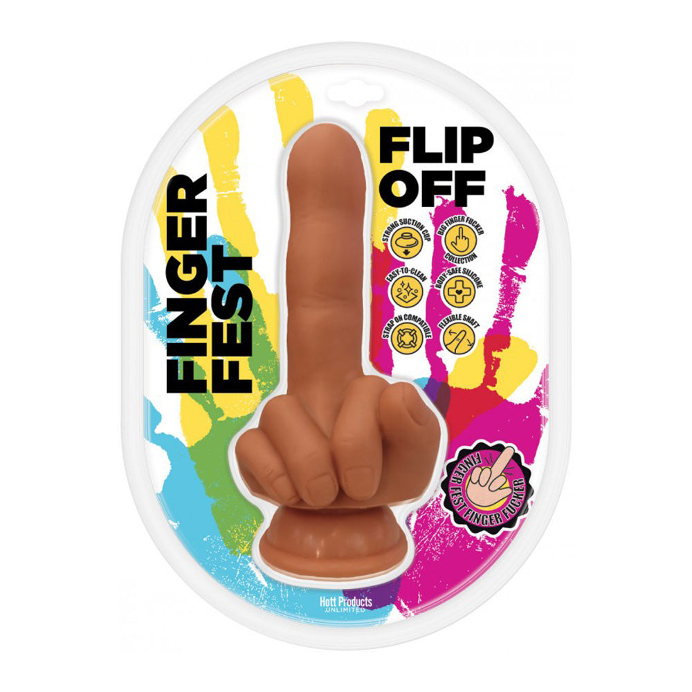 Finger Fest Flip Off Dildo Tan