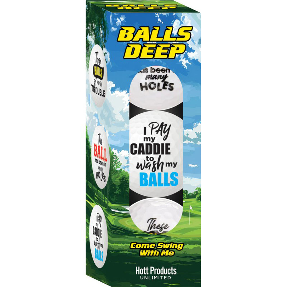 Balls Deep Funny Slogan Golf Balls Assorted 3Pk